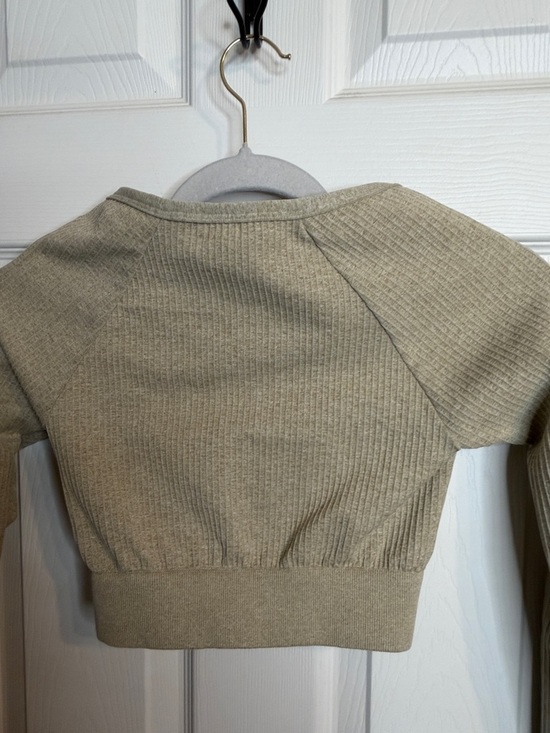 FP Movement by Free People Cropped Ribbed Half-Zip Top - Sage - Picture 7 of 7